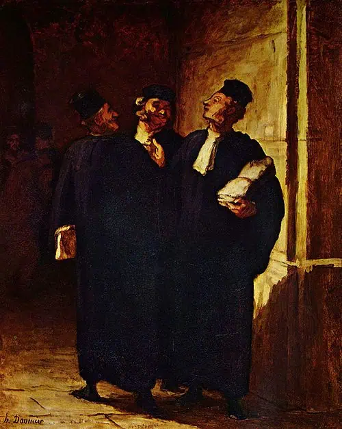 trois-avocats-causant-painting-honore-daumier trois-avocats-causant-painting-honore-daumier